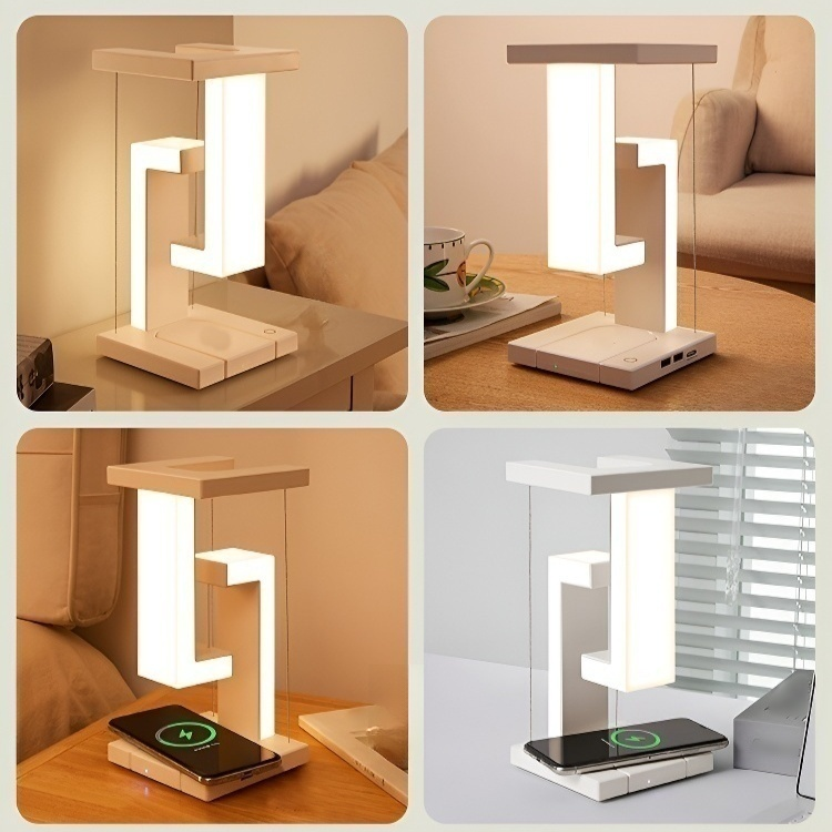 ワイヤレス充電付きペンダントライトテーブルランプ