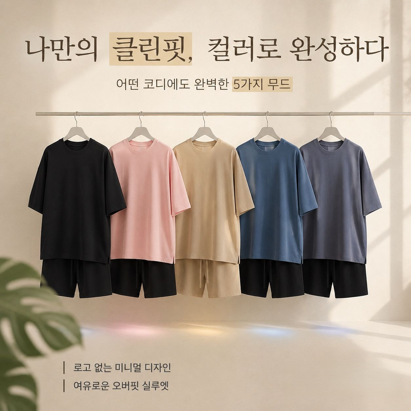 소로나 순면 루즈핏 베이직 남성 반팔 티셔츠