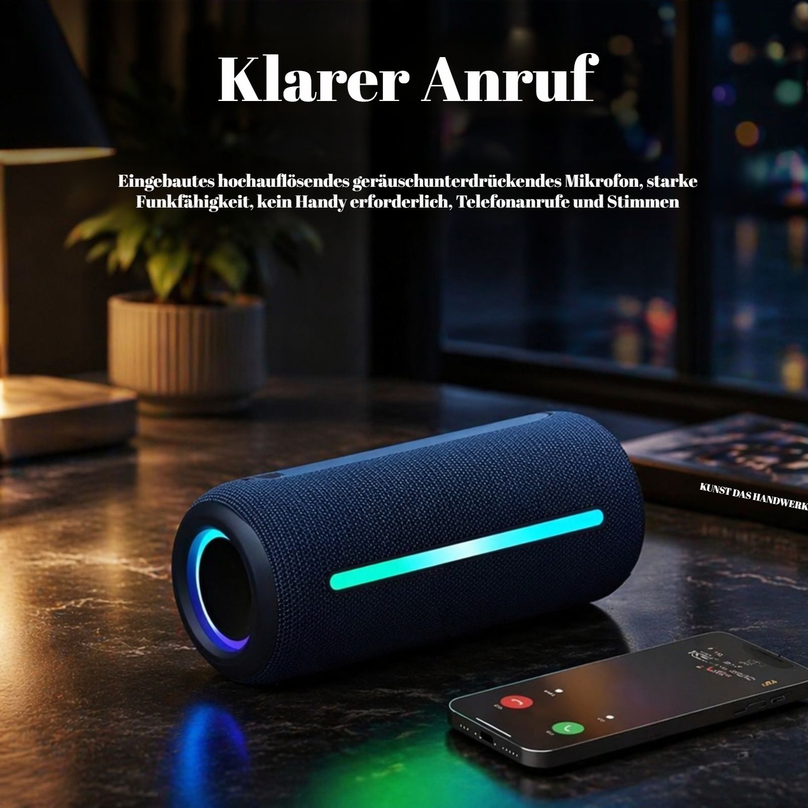 Kabelloser, leistungsstarker, tragbarer, wasserdichter Bluetooth-Lautsprecher mit tiefem Bass