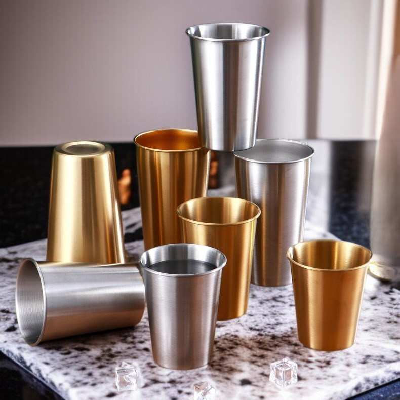 ステンレス単層落下防止飲料カップ