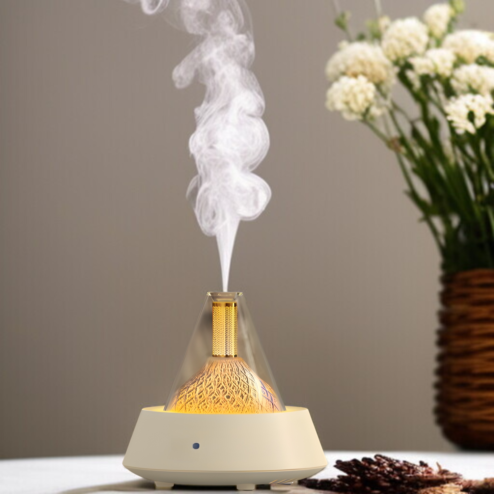 デスクトップ火山アロマセラピーマシンホームデスクトップミニクリエイティブアロマセラピーマシン雰囲気ナイトライト加湿器