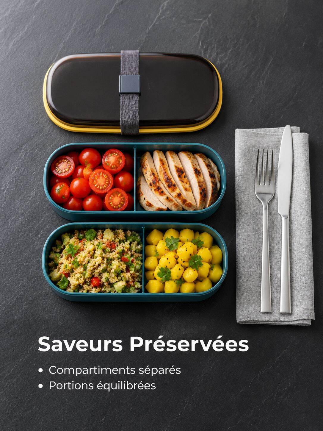 Lunch box minceur japonaise compartimentée, passe au micro-ondes