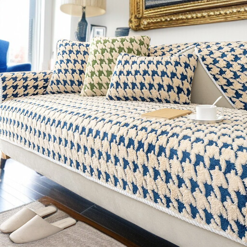 소파 패드 미끄럼 방지 램스울 도톰 보풀 겨울 치조 체크 소파 커버 커버 커버 패드