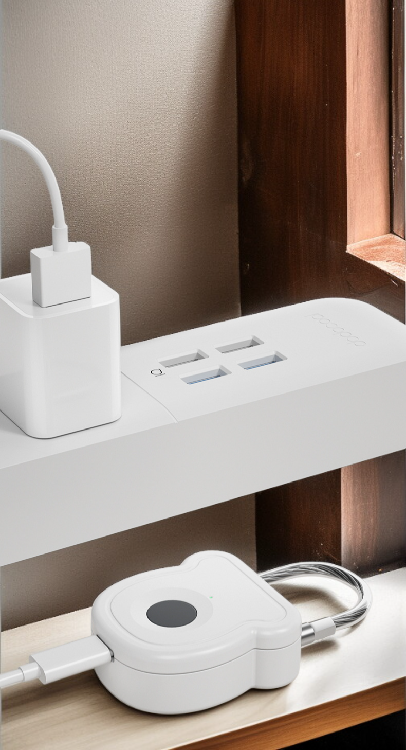 Rechargeable fingerprint padlock USB charging