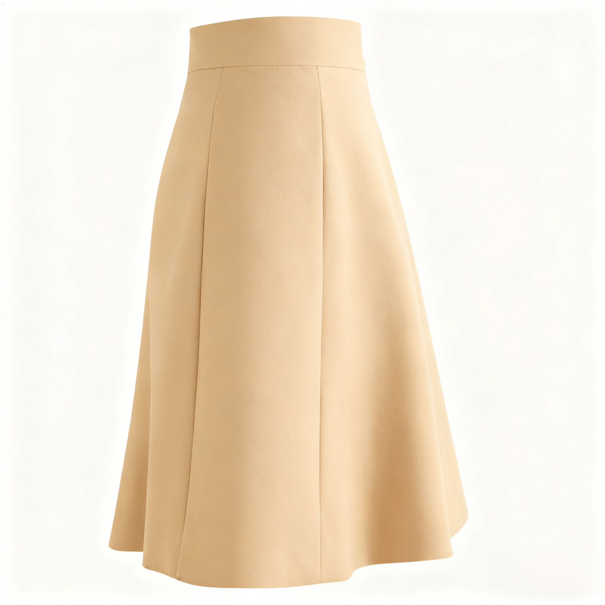 Detailansicht des beigen Midirocks