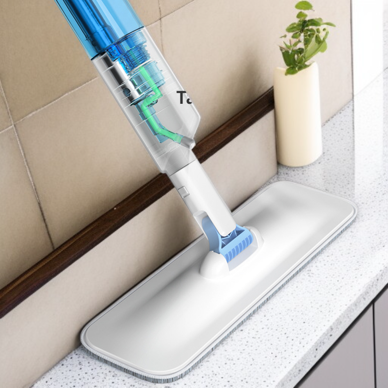 가정용 스프레이 걸레, 긴 손잡이 회전식 마이크로화이버 바닥 걸레