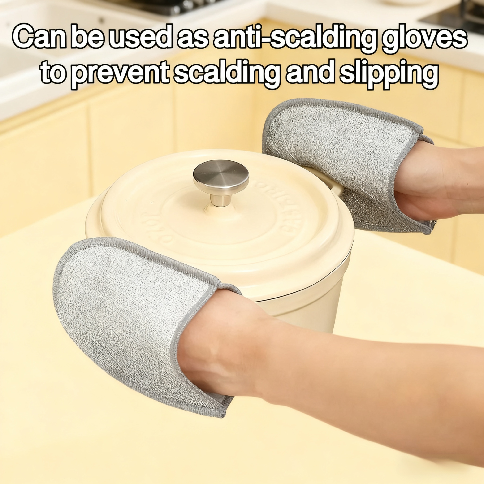  Double-Sided Oil-Resistant Silver Fiber Glove Cleaning Cloth