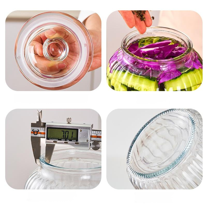 Large-capacity thickened glass airtight jar