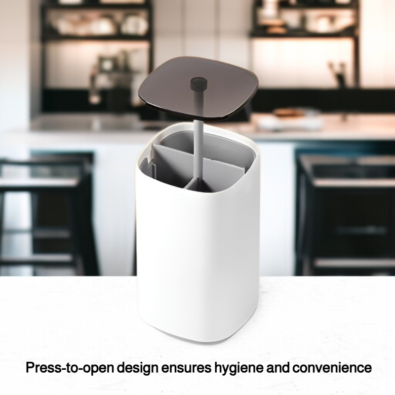 Push-button premium dental floss box