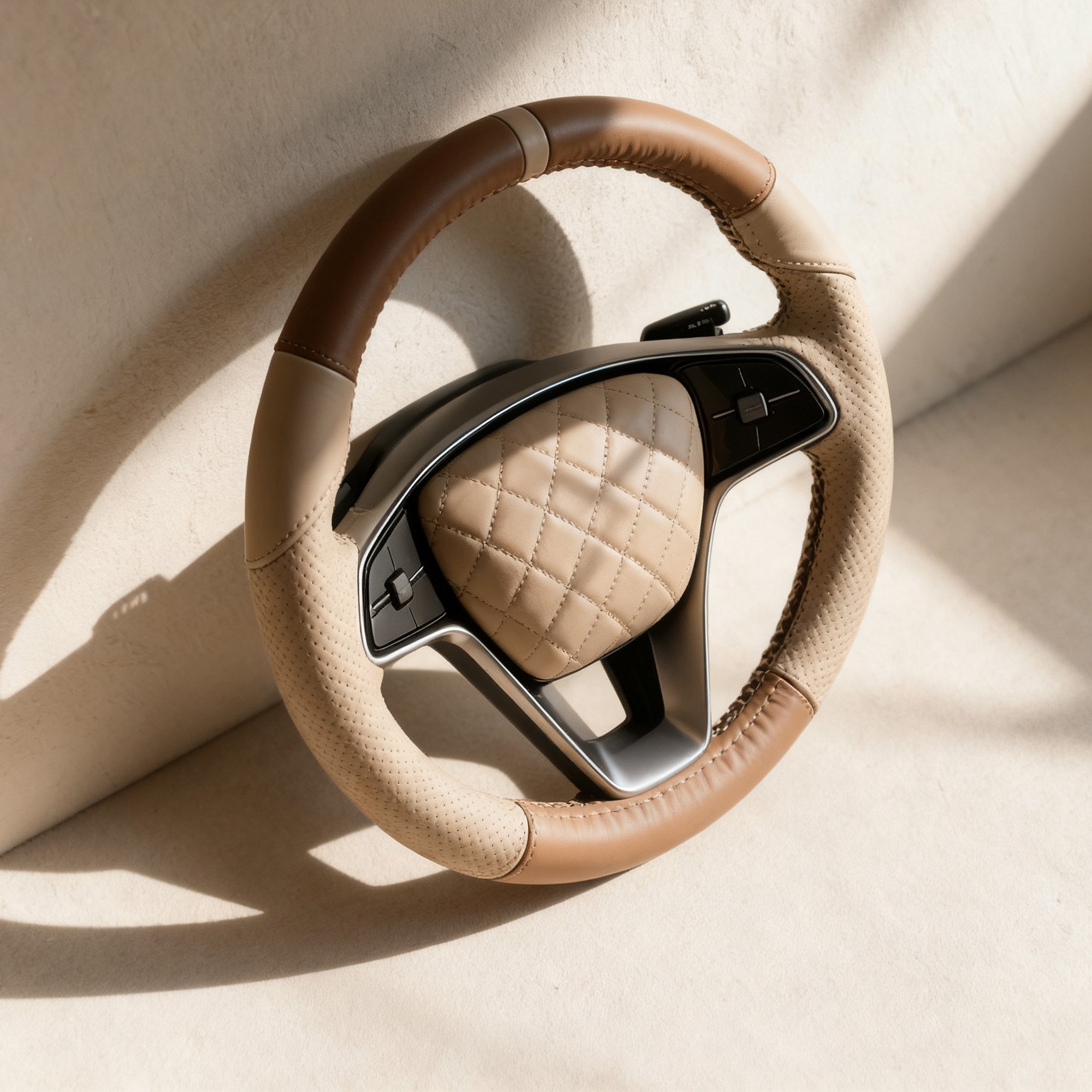 高級本革ステアリングカバ