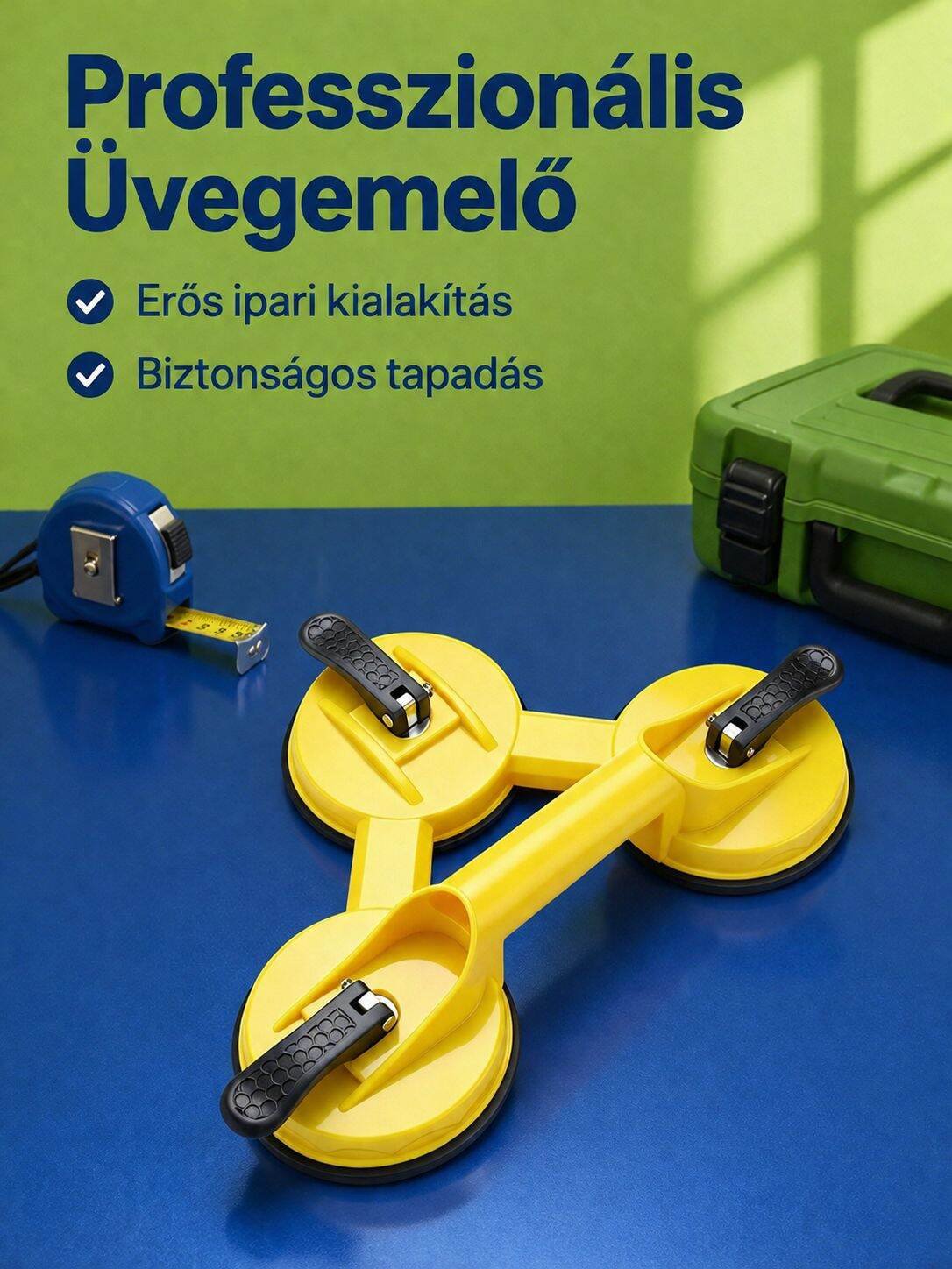 Felújított, nagyobbított, megerősített sárga-fekete tapadókorong
