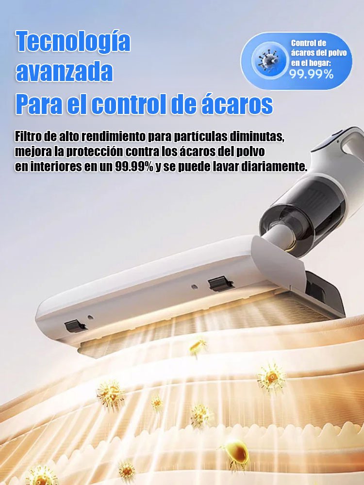 【Nueva versión mejorada potente】Máquina inalámbrica de mano para aspirar, fregar y eliminar ácaros e