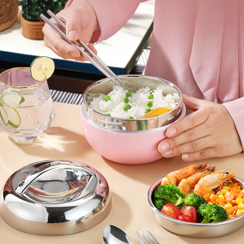 學生用不鏽鋼保溫午餐便當盒 可定制圖案 蘋果造型便當盒