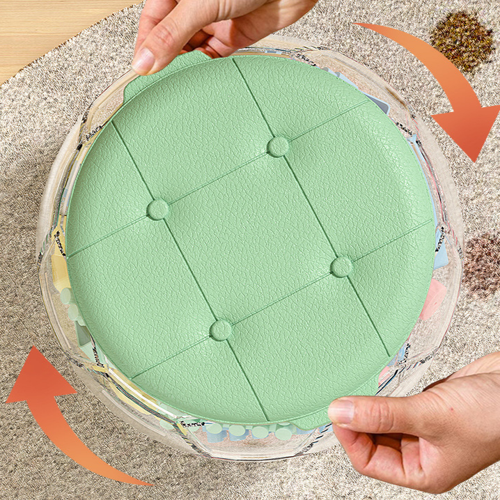 Transparent Plush Toy Storage Ottoman