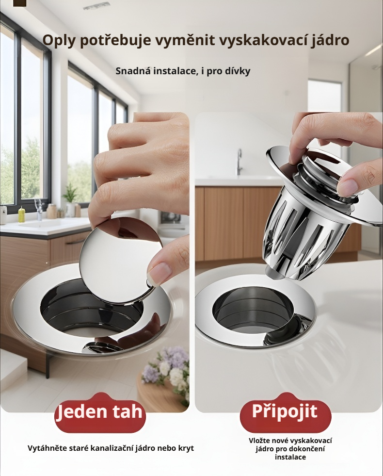 Černý odtokový uzávěr pro umyvadlo – moderní design