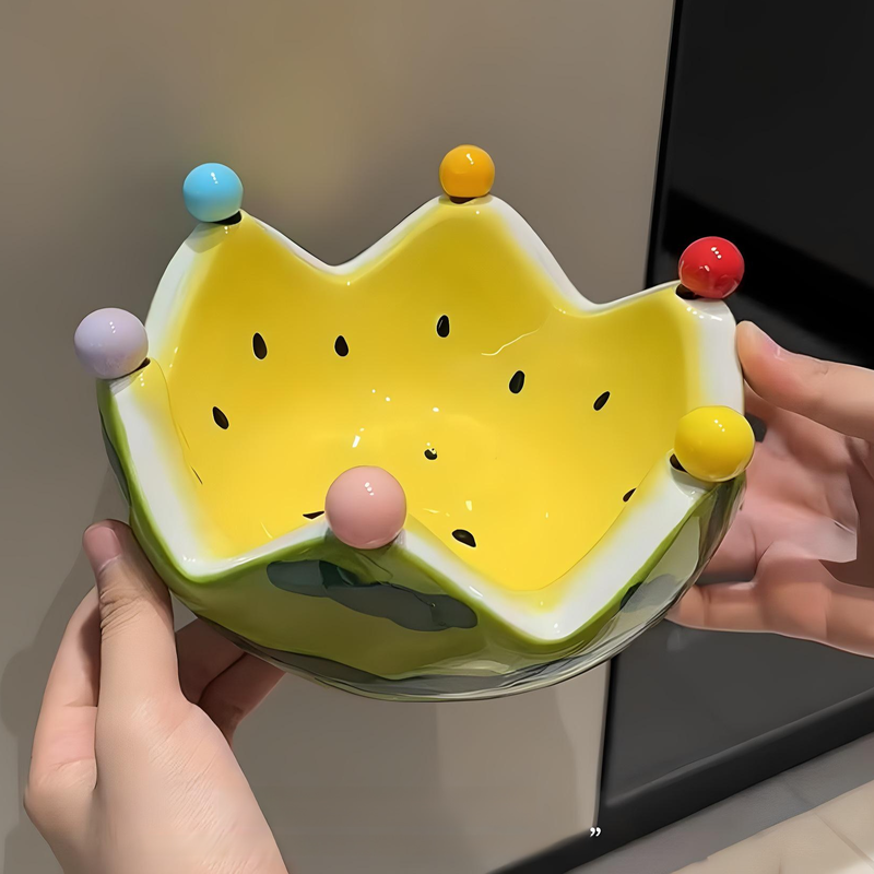 Cuencos y platos de cerámica con forma de sandía