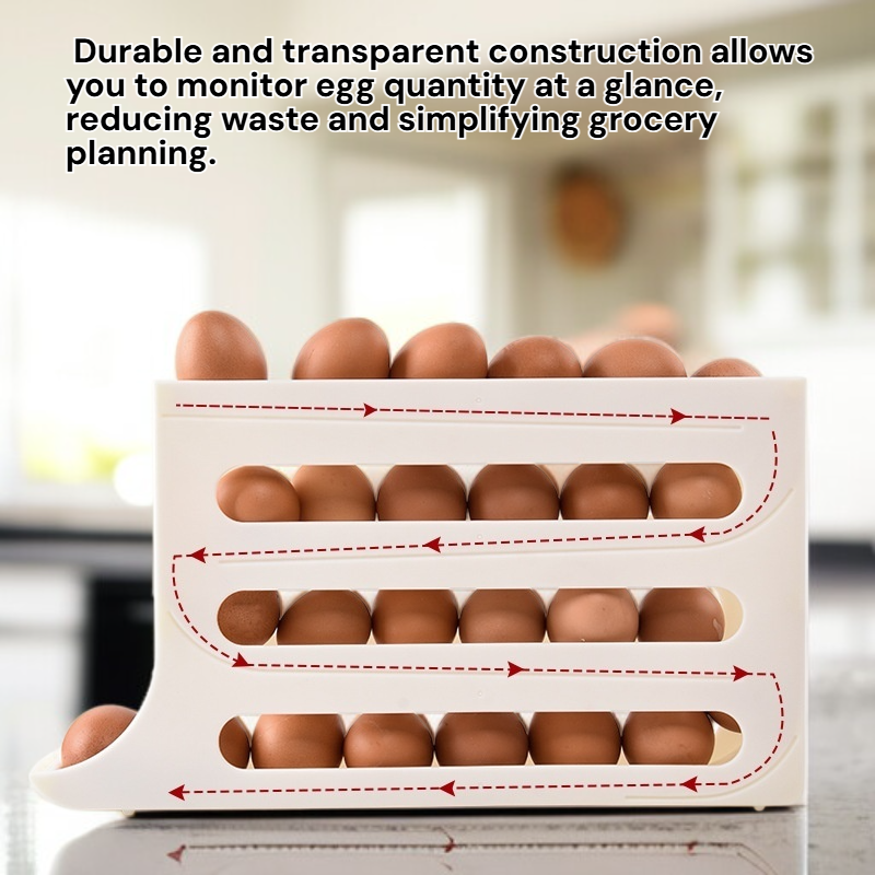 Kitchen Egg Organizer Roller Egg Rack Storage Box