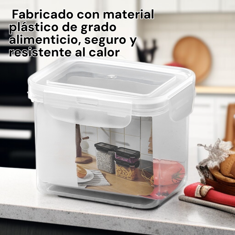 Caja de almuerzo plástica portátil, resistente al calor, con tapa sellada y gran capacidad