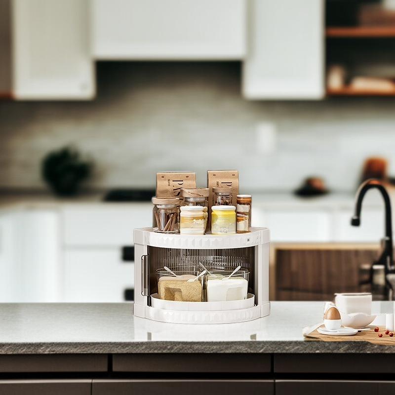 Wall-Mounted Kitchen Spice Rack, No-Drill Storage Shelf for Bottles and Cans