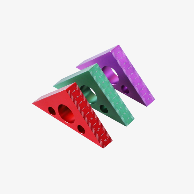 木工用具 直角三角形厚物定規 アルミニウム合金製厚型アングルゲージメトリックインペリアル高さ測定三角定規