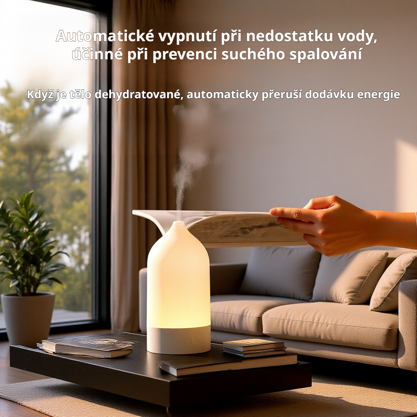 Aroma difuzér s LED osvětlením pro relaxaci