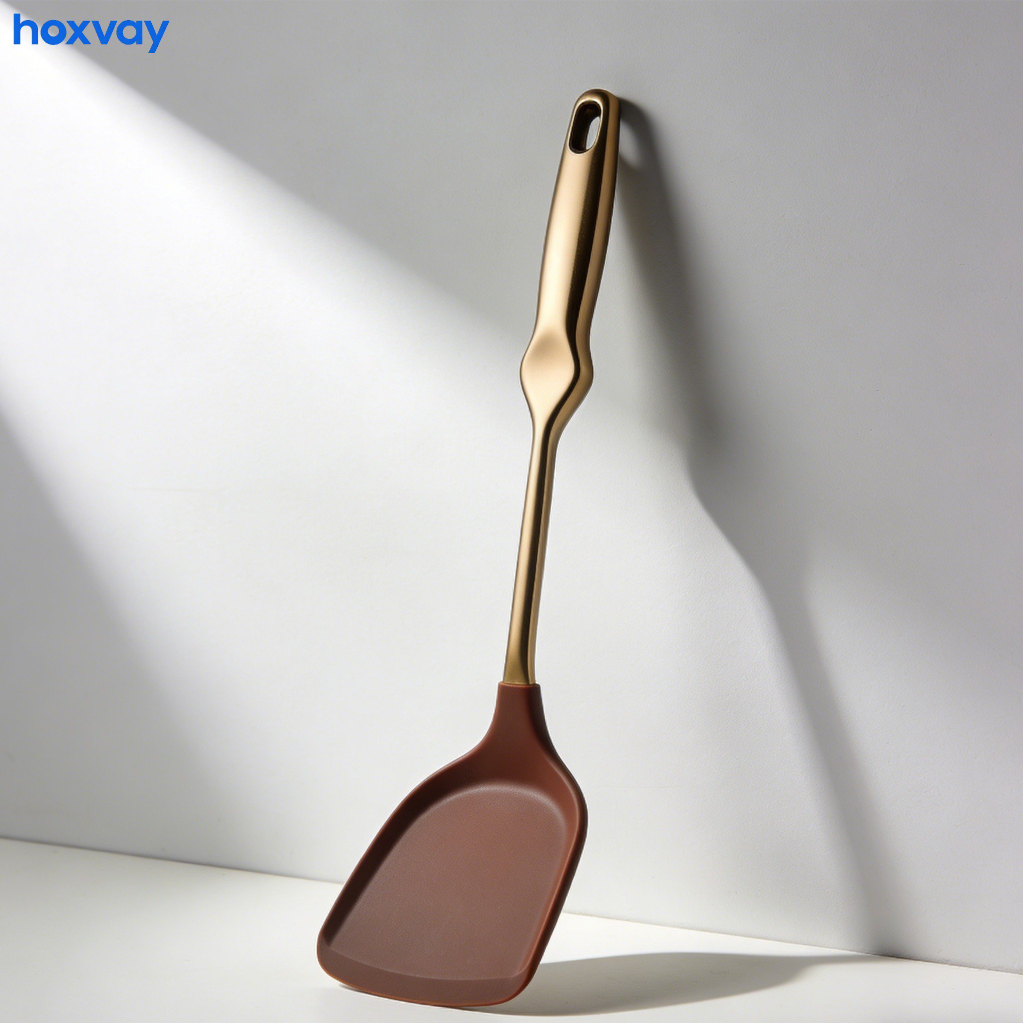 Close-up of non-slip spatula handle