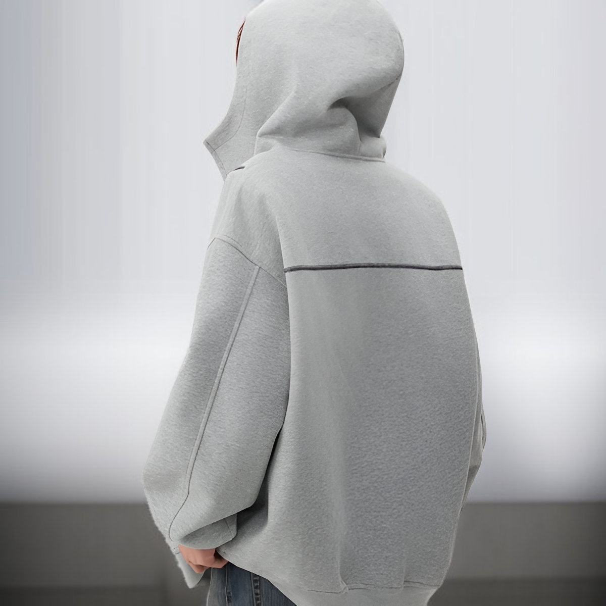 남성 루즈한 지퍼 후드 코트