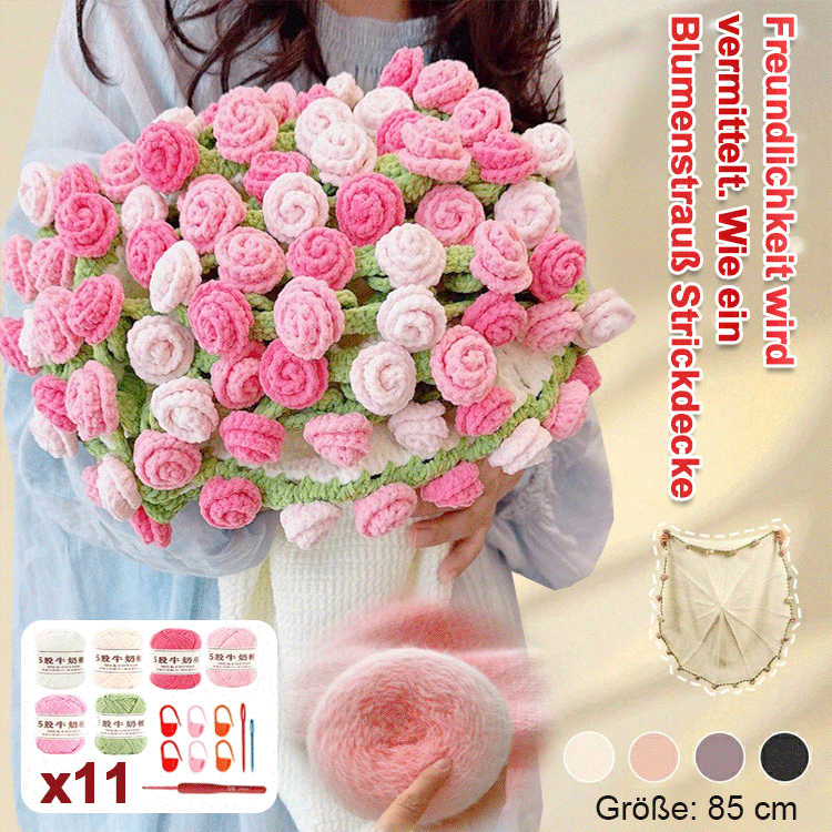 Ein Geschenk mit Wärme DIY Blumen Decken Set einfach zu lernen garantiertes Erfolgserlebnis