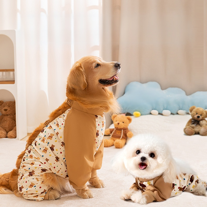 小中型犬プリントの防塵パンツ