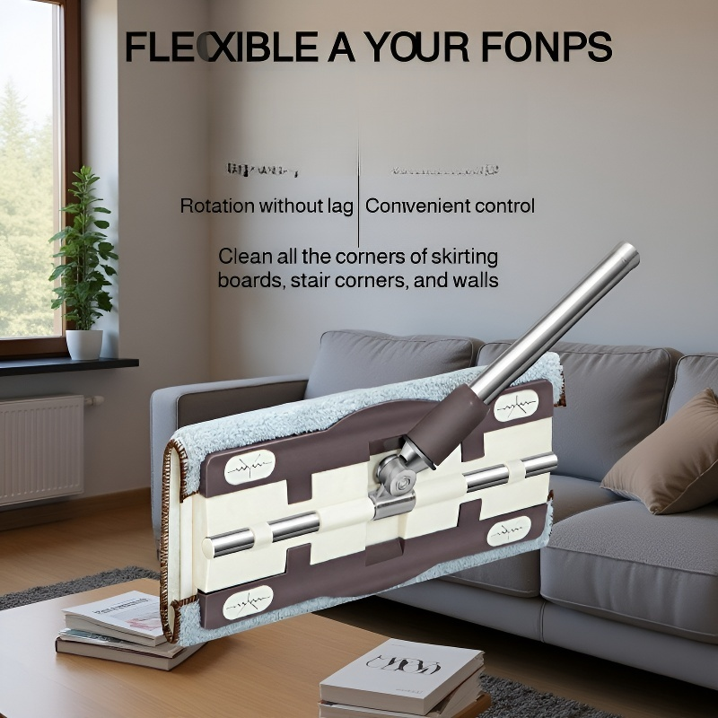  Adjustable Wet and Dry Flat Mop with Extendable Cloth Clamp