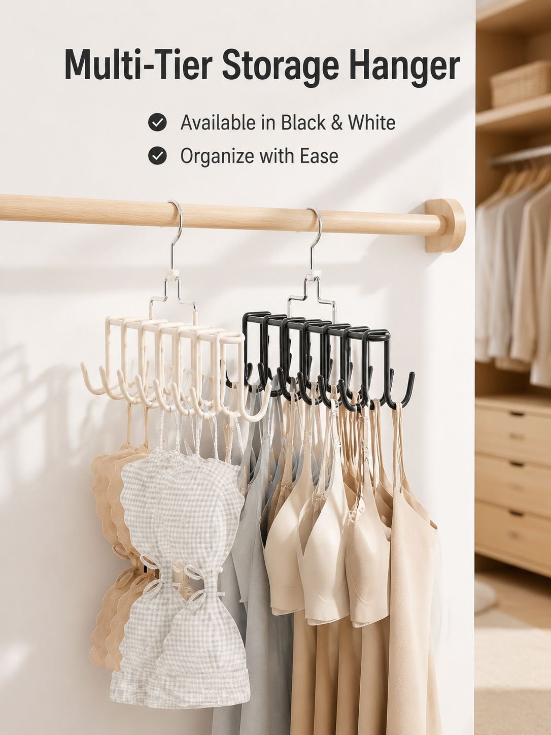 Non-slip Storage Double Hook Hanger for Camisoles and Underwear
