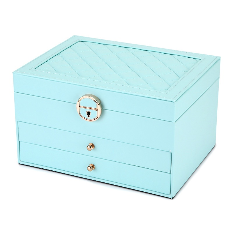 고급 가죽 대용량 다층 서랍식 악세사리 보관함