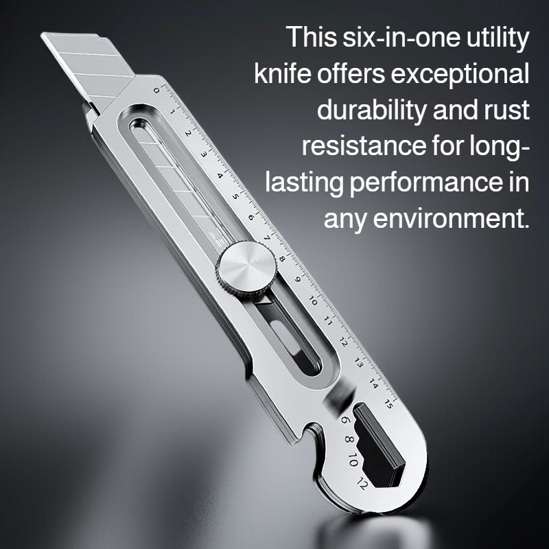 Six-in-one multifunctional stainless steel utility knife