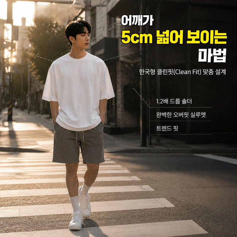 소로나 순면 루즈핏 베이직 남성 반팔 티셔츠