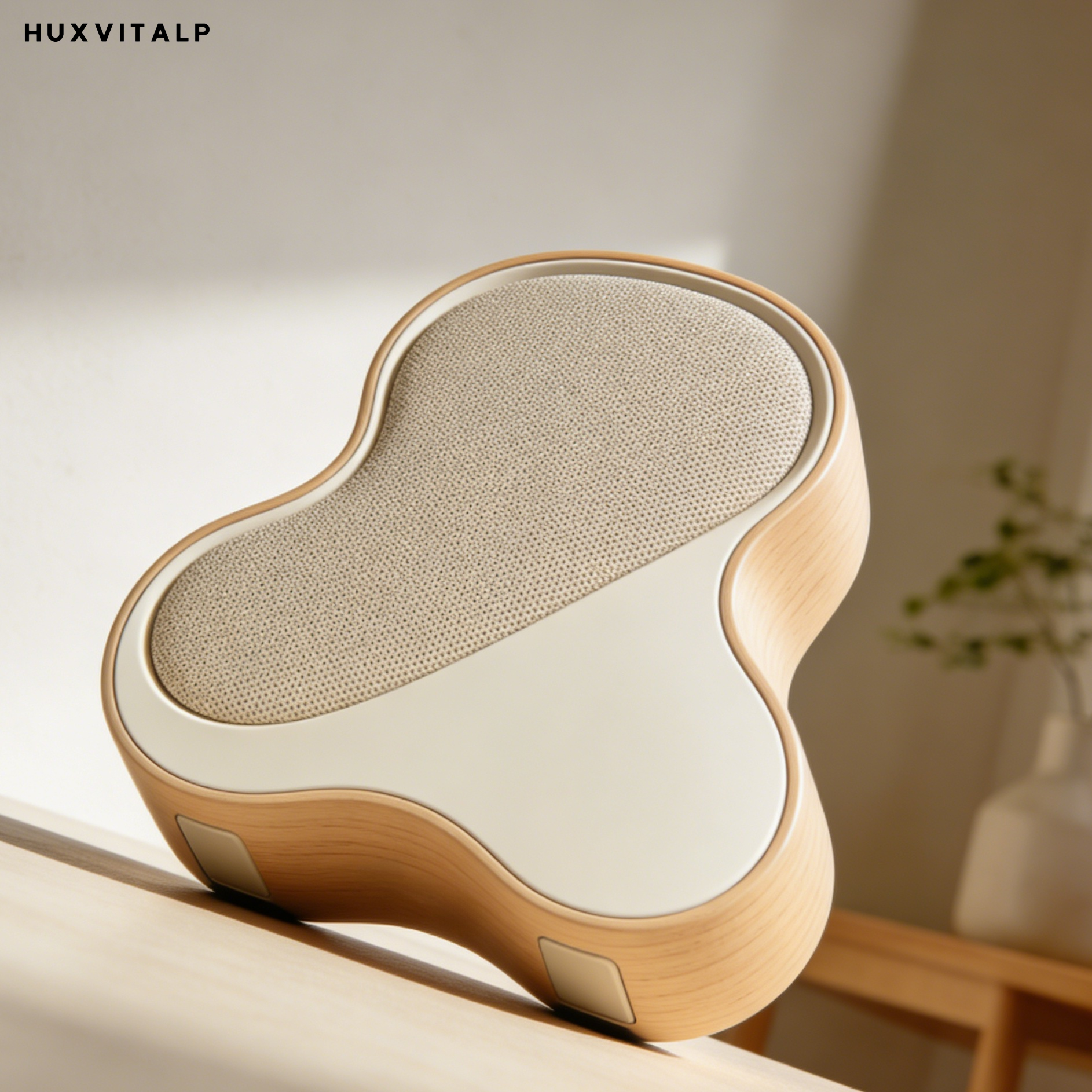 Wireless Bluetooth speaker playing music outdoors