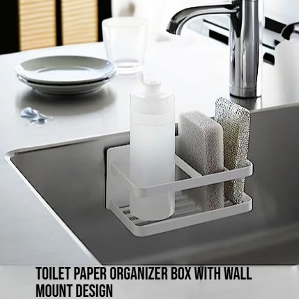 Toilet Paper Organizer Box with Wall Mount Design