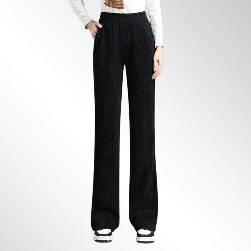 셰닐 하이웨이스트 패션 스트레이트 레그 와이드 레그 팬츠