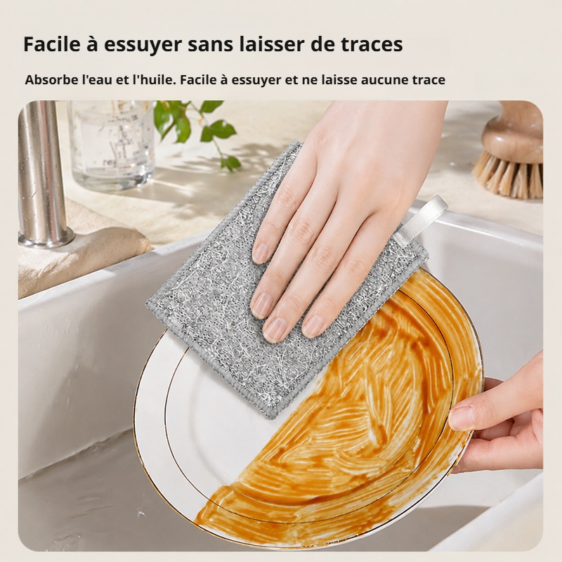 Éponge à récurer en fil d'acier double face avec motif cartoon