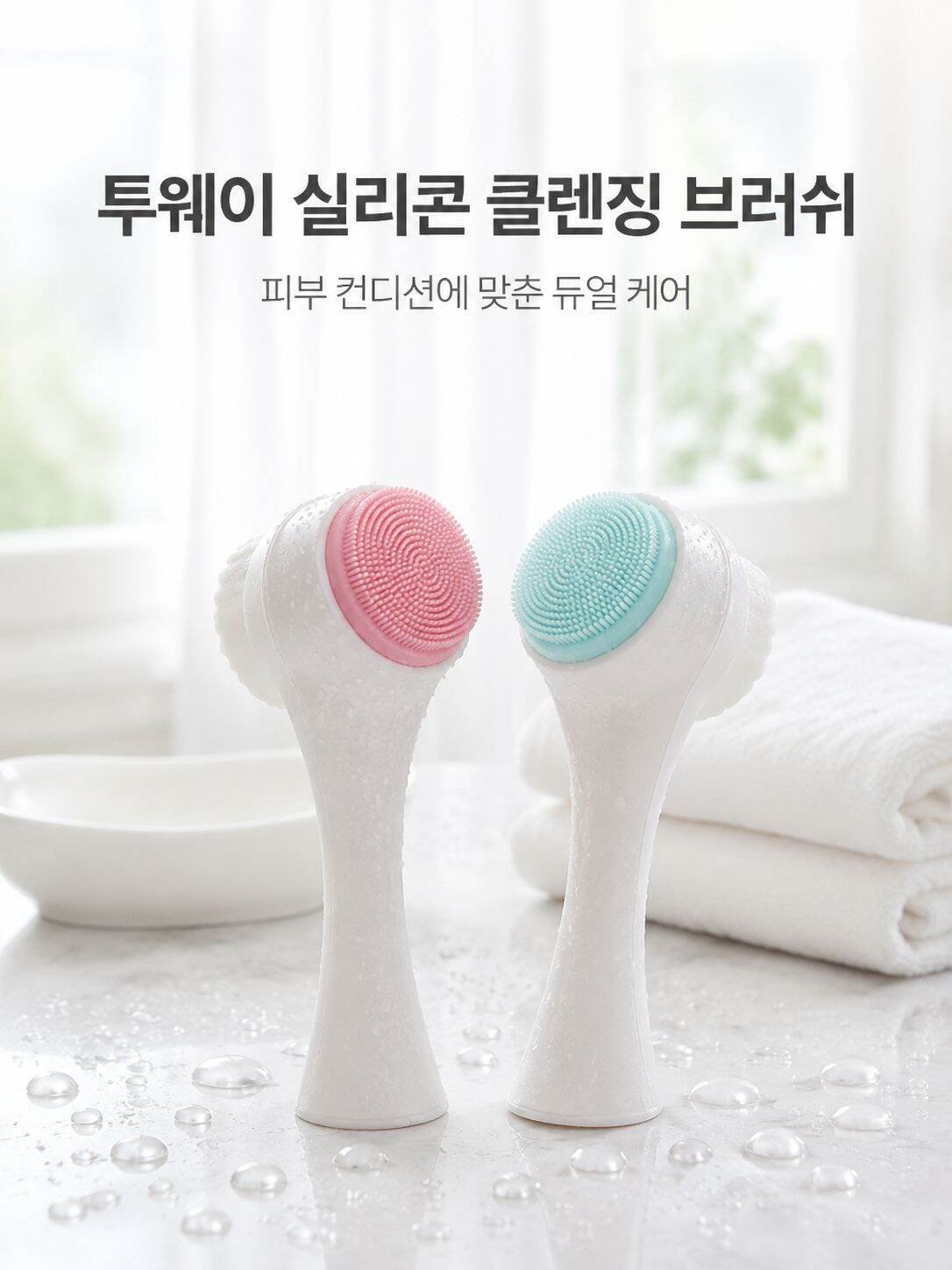 양면 부드러운 실리콘 세안 브러쉬