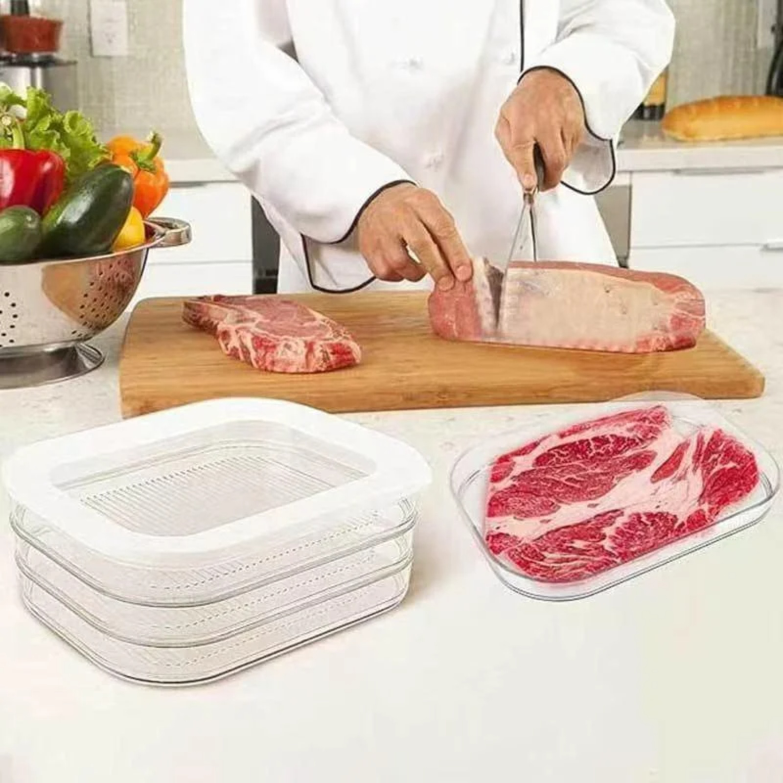 Transparent food storage containers
