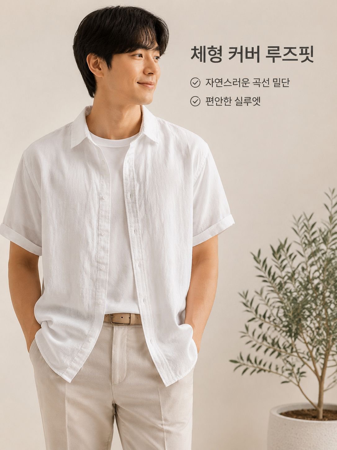린넨 소재 남성 셔츠 가벼운 착용감