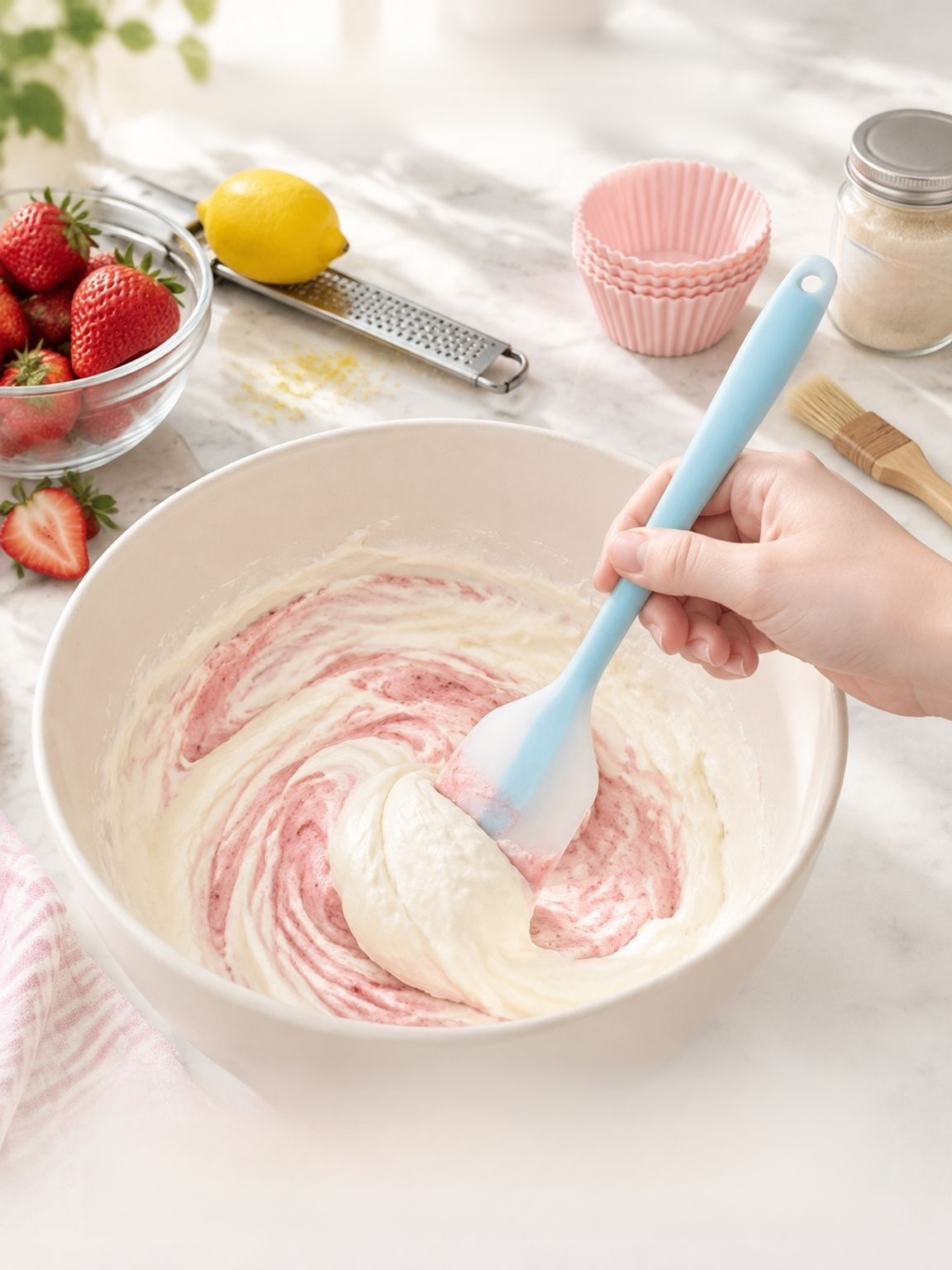 Flexibler Kuchenspatel zum Rühren und Vermengen von Teig