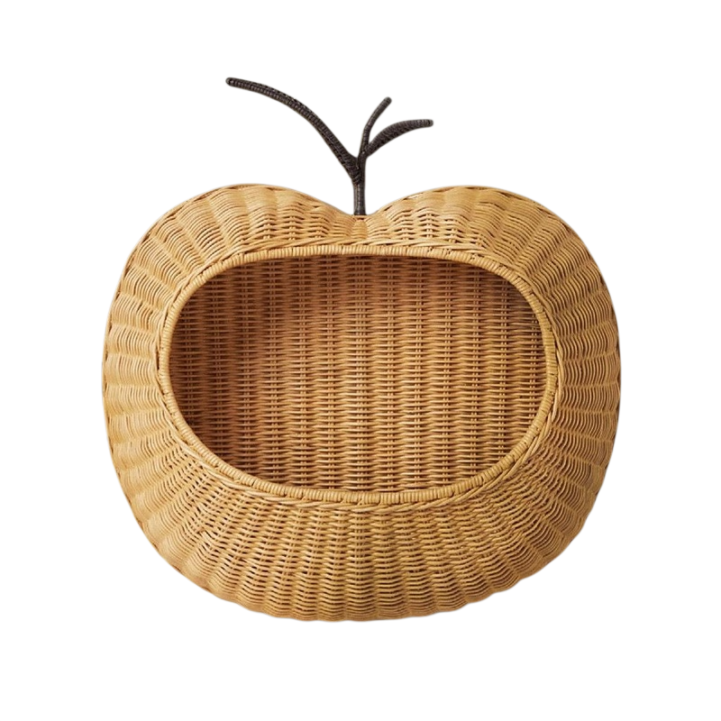 Nordic style rattan wall-mounted key storage basket home B&B decoration toy sundries storage basket 