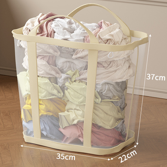 Large capacity foldable storage basket for dirty clothes