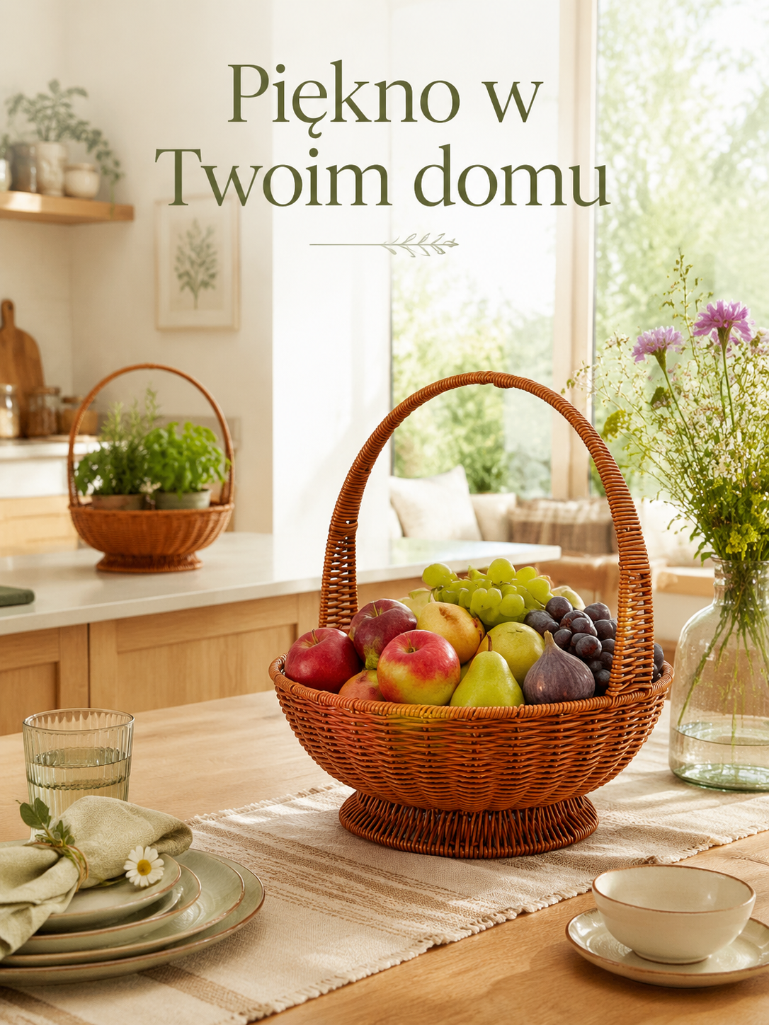 Domowy koszyk na zakupy, dekoracyjny kosz na kwiaty