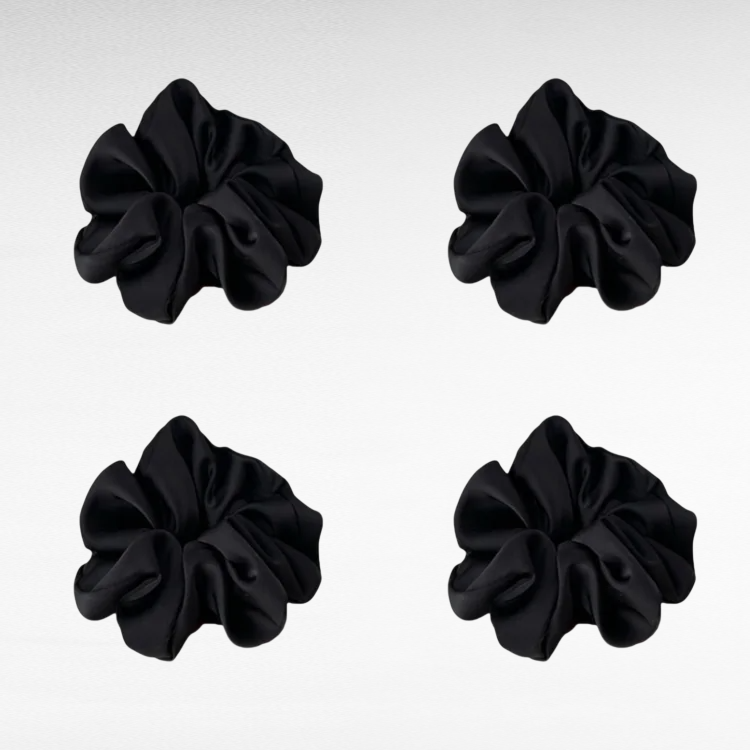  Scrunchie z szyfonu i jedwabiu Chachami 4P – elegancka opaska do włosów
