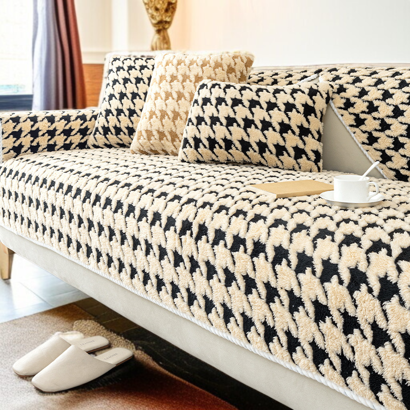 소파 패드 미끄럼 방지 램스울 도톰 보풀 겨울 치조 체크 소파 커버 커버 커버 패드