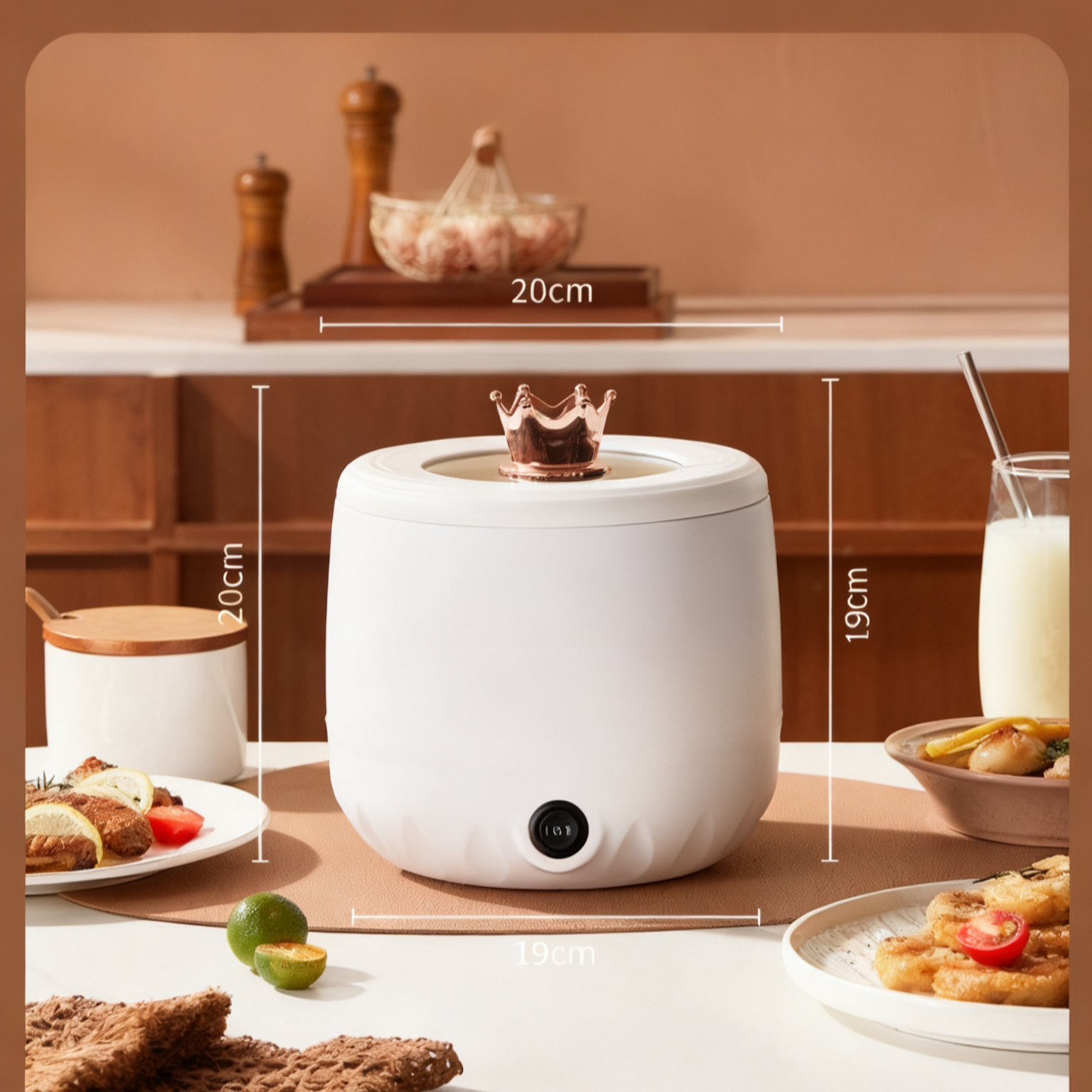 Olla eléctrica multifuncional para el hogar con revestimiento antiadherente