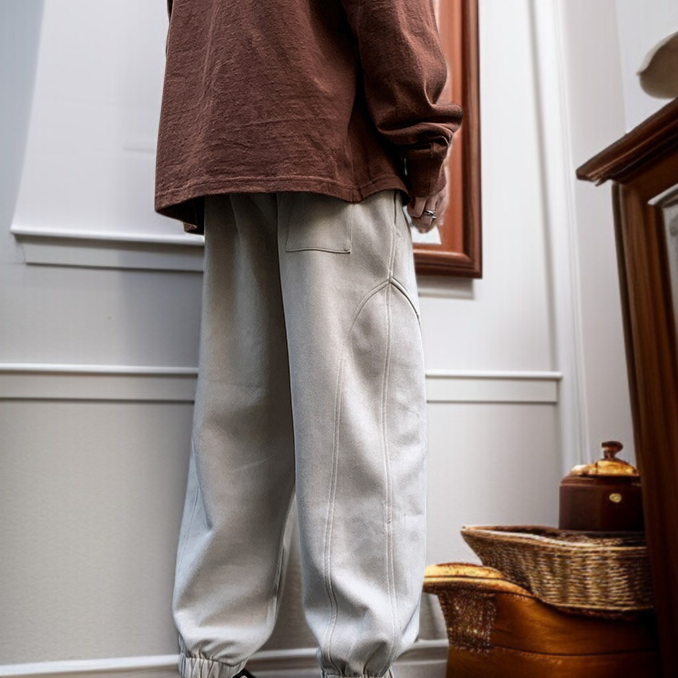 メンズゆったりハーレムパンツ秋スエードヘビーウェイトスポーツスウェットパンツ巾着ゆったりハーレムパンツカジュアルパンツ