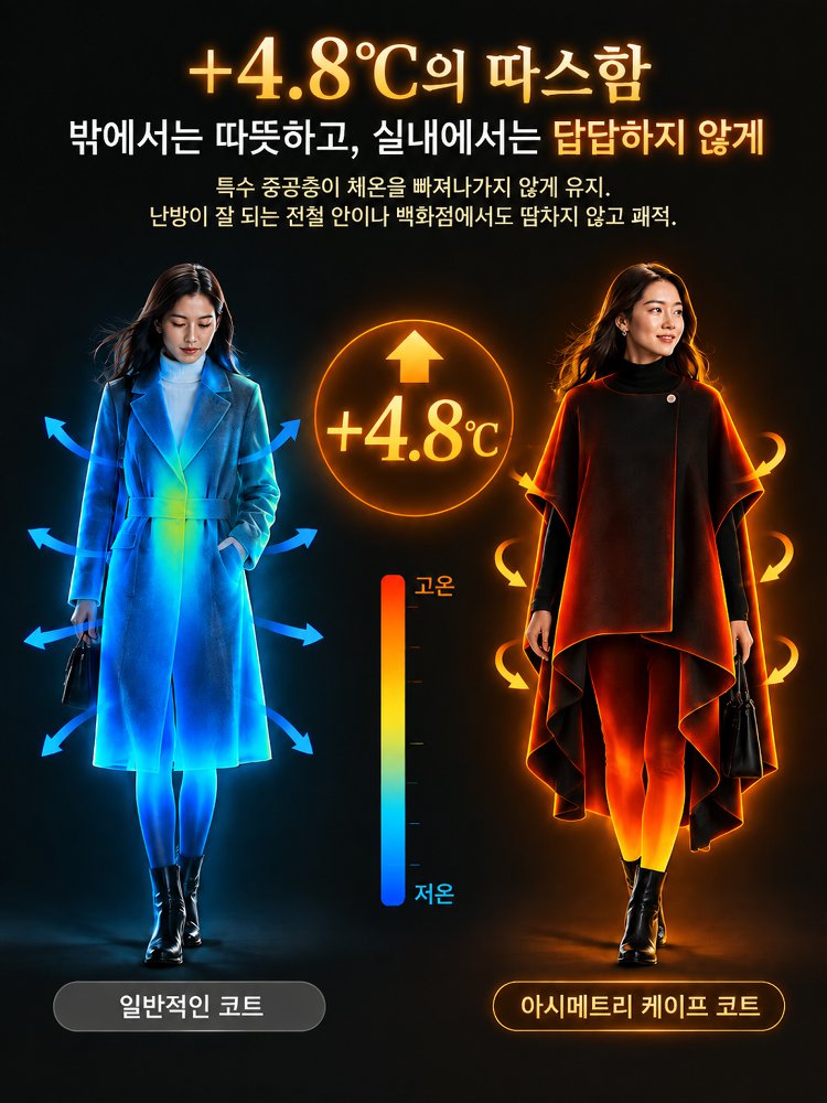 일본 스타일 루즈핏 언밸런스 양면 코트